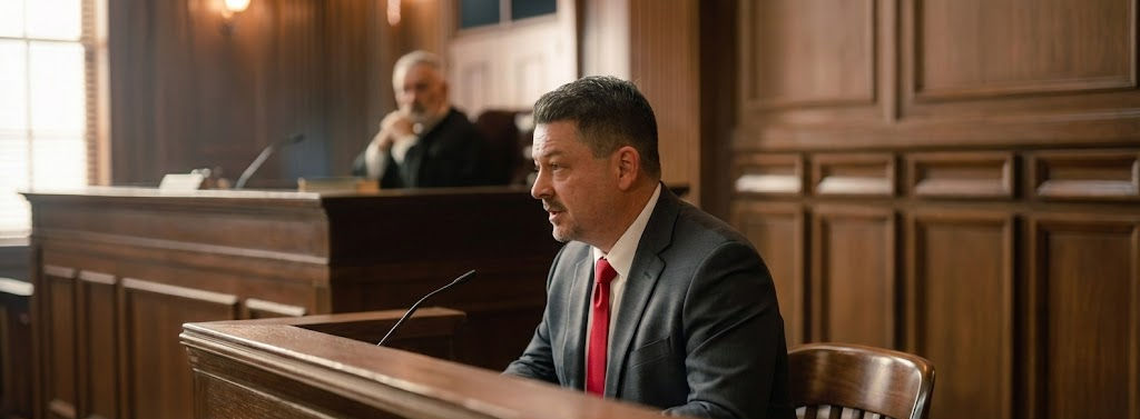 Expert Witness William Maze in courtroom setting